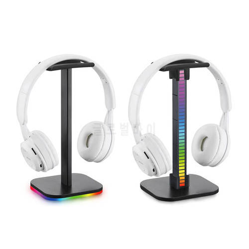 RGB Gaming Headphone Stand Headset Desk Holder Support Hanger LED Pannel Lamp Base/USB Pickup Light Music Atmosphere Lamp