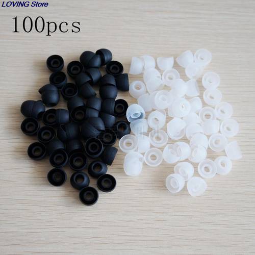 Soft Silicon Ear Tip Cover Replacement Earbud Covers For In-Ear Headphones Earphones Accessories Hole Dia. : 4mm 50pcs/lot