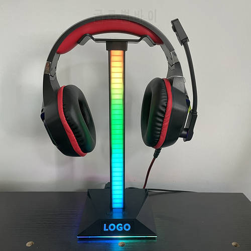 ABS Headphone Stand LED Light Bars RGB Ambiance Pickup Rhythm Light Headset Stand Gamer PC Accessories
