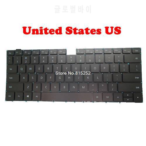 Laptop Keyboard For HUAWEI MateBook D 15 Boh-WAQ9R France FR/ Spanish SP/Russian RU/United States US Black With Backlit