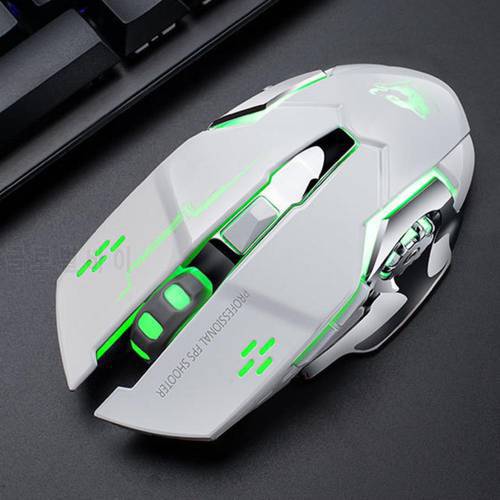Computer peripheral Support Dropshipping Rechargeable LED Backlit Mute Ergonomic Gaming Wireless Mouse with USB Receiver