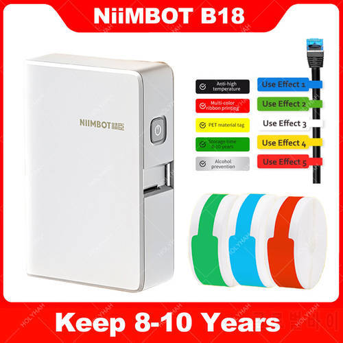 Niimbot D11 B18 mini Label Maker Thermal Transfer Label Sticker Printer with Ribbon for Mobile Phone Machine