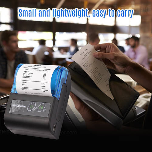 Mini Portable Thermal Printer 58mm 2inch Wireless Bluetooth-Compatible Printer Receipt Maker Mini Invoice Bill Printer 2022 New