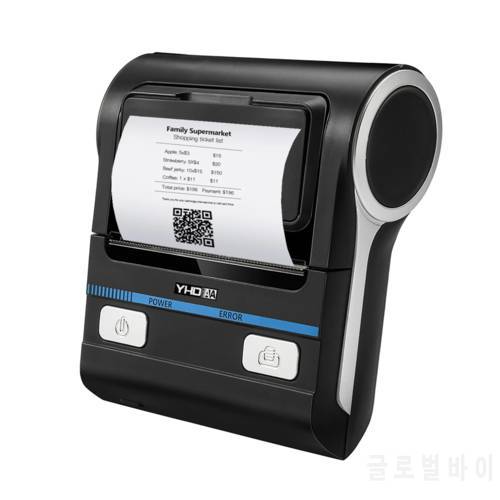 8001 3inch Portable 80mm Mini Blue Tooth Thermal Receipt Printer for Android iOS BT Devices Printing Bills Outdoor