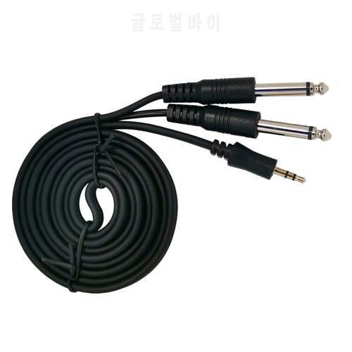 3.5 to Double 6.5 Audio Cable 1 Point 2 Male to Male Electronic Organ Adapter Cable