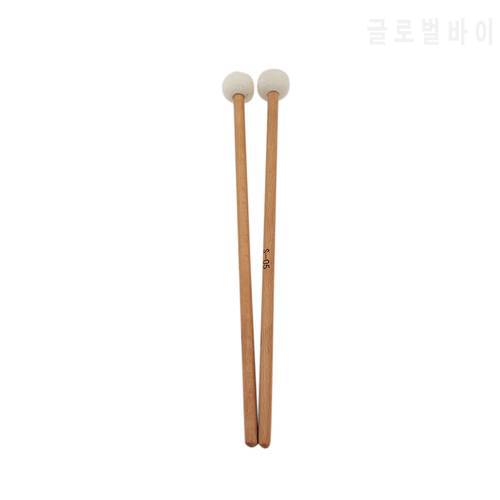 Hot AD-1 Pair Felt Mallets Drumsticks Drum Sticks With Wood Handle For Percussion Instrument Accessories