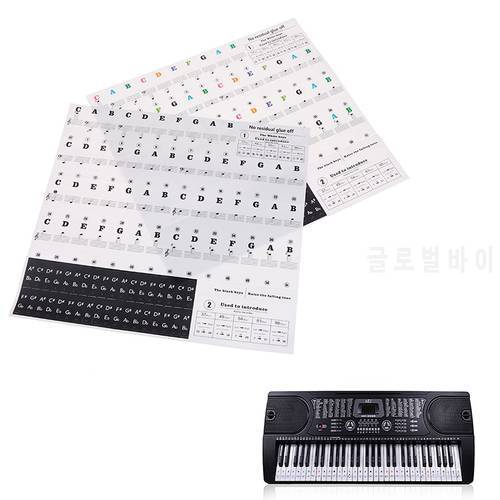 Piano Stave Music Decal Label Note Sticker Electronic Piano Keyboard 49 54 61 88 Keys Sound Name Stickers Key Sticker HOT SALE