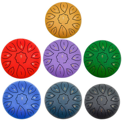 Tongue Drum 6 Inch Steel Tongue Drum Set 11 Tune Hand Pan Drum Pad Tank Sticks Carrying Bag Percussion Instruments Accessories