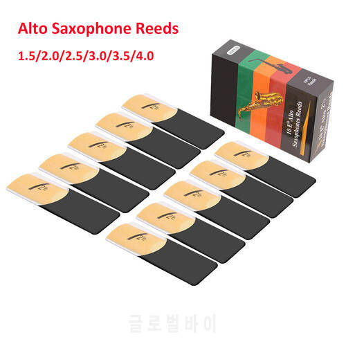 High Quality 10pcs/ Box Eb Alto Saxophone Sax Bamboo Reeds Strength 4.0/3.5/3.0 / 2.5 / 2.0/1.5 for Option