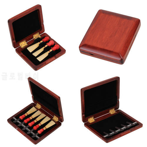 Solid Wooden Bassoon Reed Case Hold 3/ 5 pcs Reeds Dark Red Professional Durable