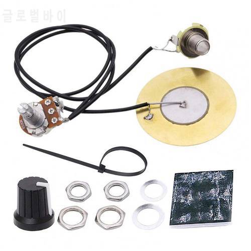Guitar Transducer Pickup Non-Soldering Double Stick Tape Metal Solid Disc Piezo Pickup Guitar Disc Pickup Practical