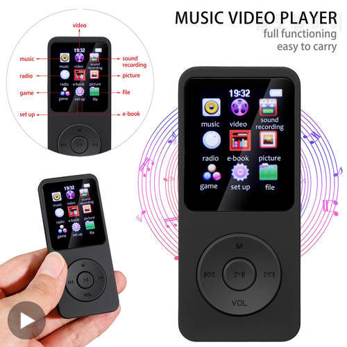 Mp3 Player Mp 3 Mp4 With Bluetooth Screen FM Radio Receiver Lecteur Music Media Record Hi-fi Card Running Sport MR Mini Portable