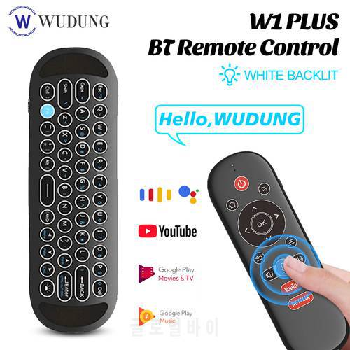 W1 PLUS Air Mouse Remote Control 2.4G RF Wireless Smart Gyroscope Keyboard Sense Infrared Learning Remotes Android TV BOX Laptop