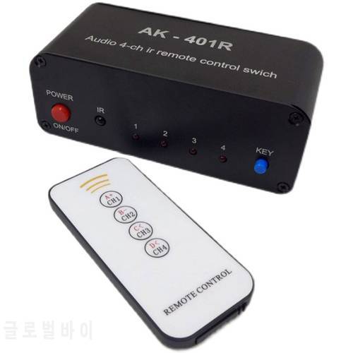 AK-401R Remote Control 1 Input 4 Output RCA Audio Distributor Signal Selector Source Switcher Tone Volume For Amplifier Board