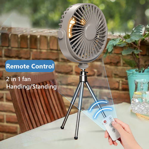 Multifunction 2000mAh USB Rechargeable Desk Tripod Stand Air Cooling Fan with Remote Control Outdoor Ceiling Fan Home Appliances