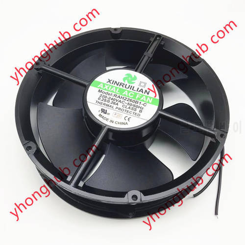 Xinruilian RAH2260B1-C AC 220V 0.25A 200x200x60mm 2-Wire Server Cooling Fan
