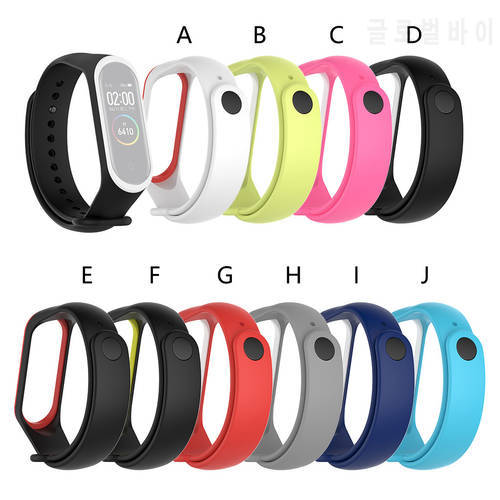 Fashion New Sports Soft Silicone Two Color Wristband Wrist Strap For Xiaomi Mi Band 4 Colorful Replace Support Accessories