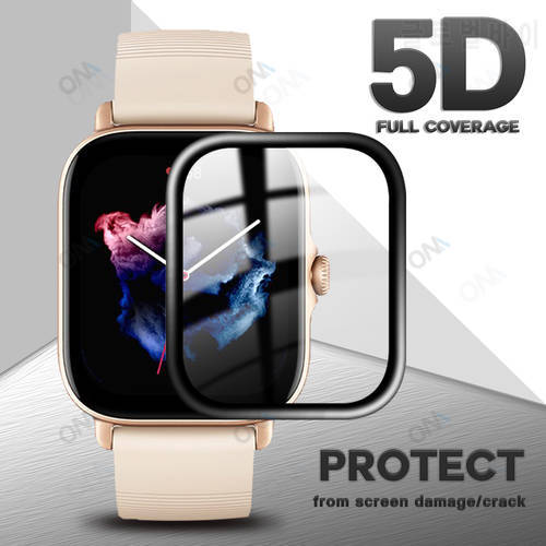 5D Soft Protective Film For Huami Amazfit GTS3 GTS-3 GTS 3 2 2E Mini Smart Watch Full Cover Screen Protectors (Not Glass)
