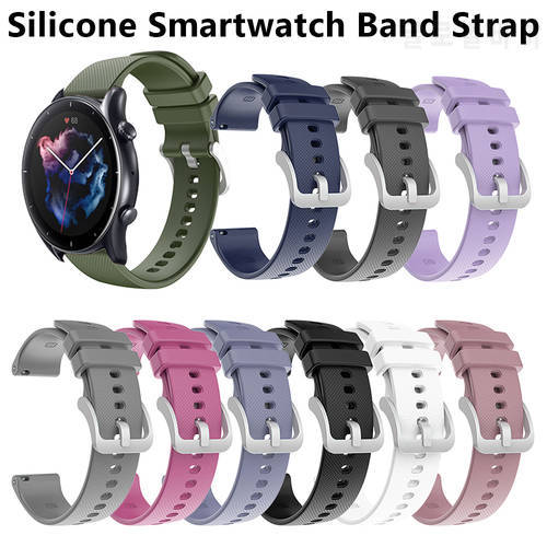 22mm Silicone Watch Strap Smartwatch Band Sport Watch Wrist Bracelet Adjustable Watchband for Huami Amazfit GTR 3/GTR 3 PRO