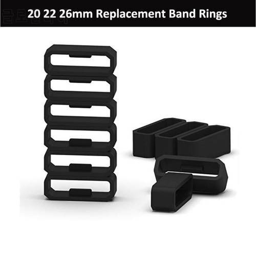 Rubber Rings Watch Strap Loops Silicone Replacement Watch Band Keeper Holder Retainer 18mm 20mm 22mm 26mm