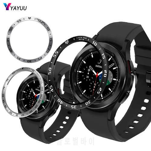 YAYUU Bezel Ring For Samsung Galaxy Watch 4 Classic 42mm 46mm Stainless Steel Bezel Cover Protection Adhesive Loop Anti Scratch