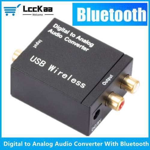 LccKaa Digital to Analog Audio Converter Optical Fiber Toslink Coaxial Signal To RCA R/L Audio Decoder Amplifier With Bluetooth