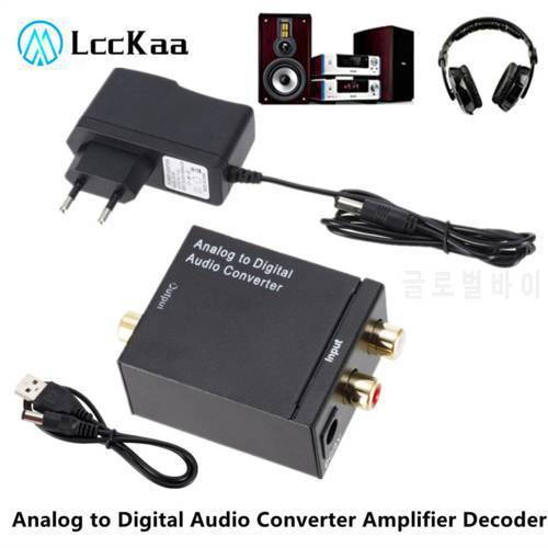 LccKaa Analog to Digital Audio Converter Amplifier Decoder Optical Coaxial RCA Toslink Audio Adapter SPDIF Adaptor for TV Xbox