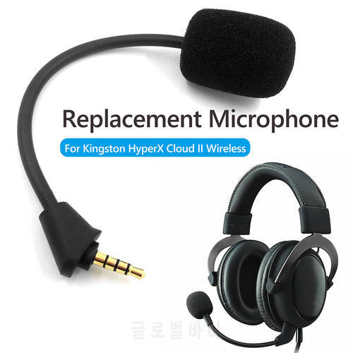 Replacement Game Mic 3.5mm Jack Microphone for Kingston HyperX Cloud II Wireless Gaming Headset Headphones