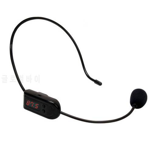 FM Wireless Microphone Headset Protable Megaphone Radio Mic for Loudspeaker Teaching Meetings Tour Guide Lectures
