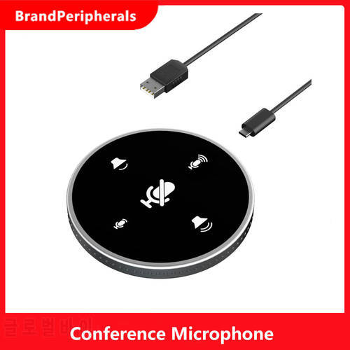 Desktop USB Conference Speakerphone Microphone Built-in Speaker 360° Omnidirectional PC Computer Condenser Mic Plug & Play