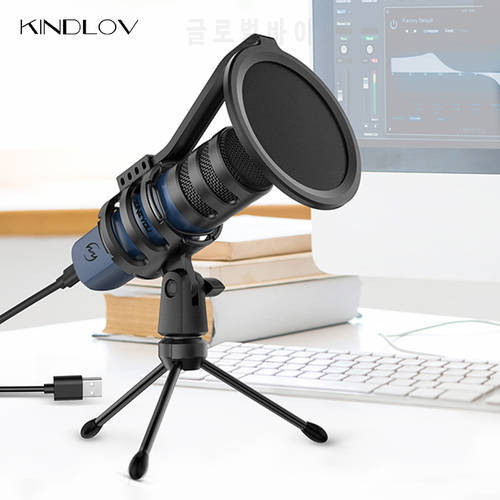 KINDLOV USB Condenser Recording Microphones 192kHz/24Bit Compatible With Windows MacOS Laptop Mic For YouTube Karaoke Gaming