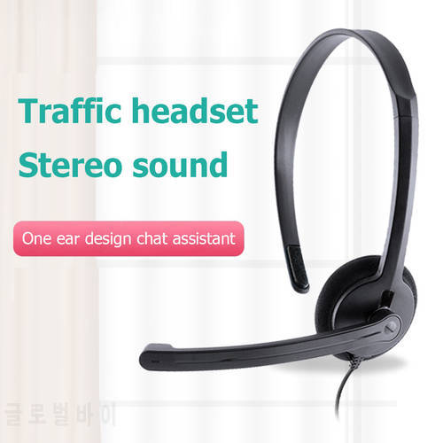 Call Center Headset with Mic Service Headphone Telephone Wired Phone Headset Retractable Headband for Centre Traffic Computer
