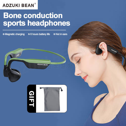 Adzuki bean Bone Conduction Headphones IPX4 Waterproof Earphones for Smartphone HIFI Hands-free Headset for Running Sports