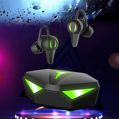 Wireless Earphones Mini Low Latency Cool LED Lights E-sport Game Earbuds Noise Reduction Bluetooth 5.1 Headset for Fitness