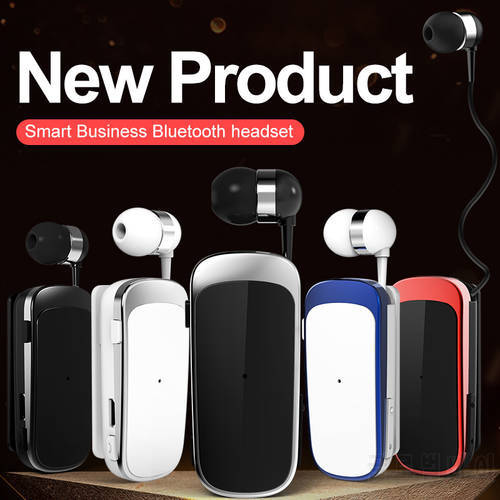 New Business Earphone Bluetooth Wireless headphone Super Long Standby Lavalier Telescopic Headset Stereo Vibration Prompt Earbud