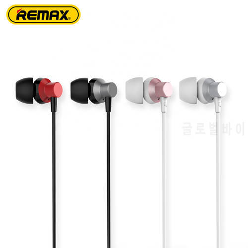 REMAX RM-512 Dynamic In Ear Wired Control Headphones Gaming Sports Earphones Metal Stereo Noise Reduction Earbuds 3.5MM With Mic
