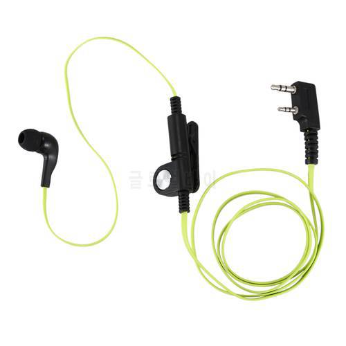 2 Pin Noodle Style Earbud Headphone K Plug Earpiece Headset For Baofeng Uv5R Bf-888S Uv5R Radio Green Wire