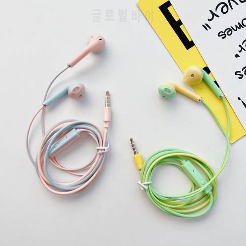 Color Wired Earphones With Microphone For iPhone Huawei Xiaomi Samsung Noise Cancelling Stereo Bass Earbuds High Quality Headset