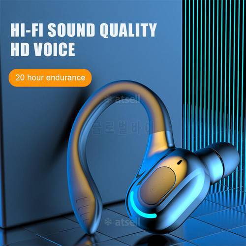F8 Single Ear Wireless In-ear Headphone Hook Hifi Stereo HD Voice Earbuds Bluetooth-compatible 5.2 Running Sport Music Headsets