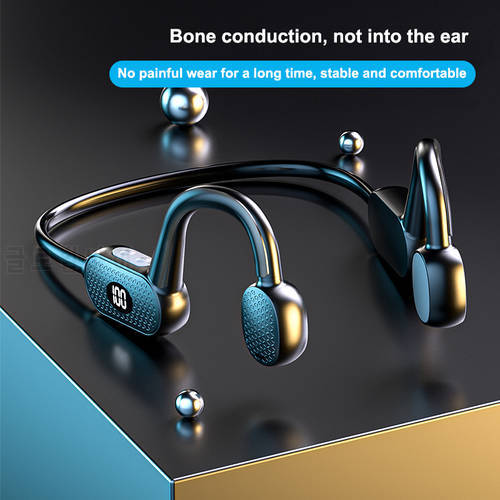 2022 Wireless Sports Earphone Bone Conduction Headset Ear Hanging Type Electric Quantity Display Button Waterproof Headphone