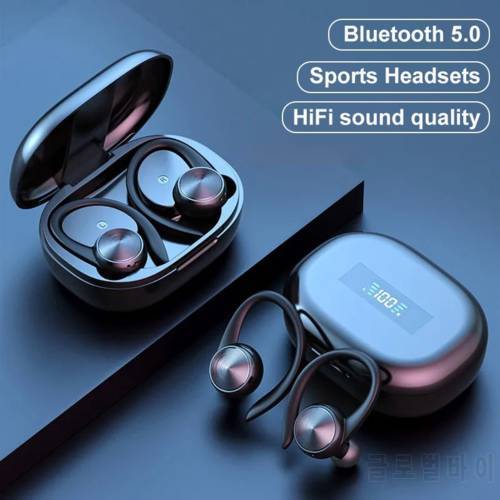 TWS R200 Bluetooth Headphones True Wireless Stereo Earphones Sports Wireless Earbuds Ear Hook Waterproof Headset with Microphone