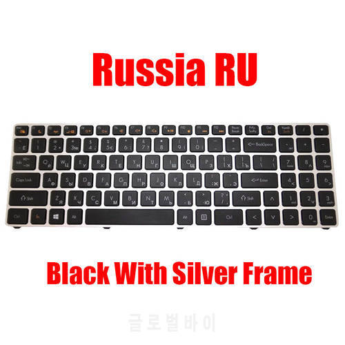 RU Laptop Keyboard For Quanta TWD TWS MP-12K73SU-920 AETWD700010 Russia Black With Silver Frame New
