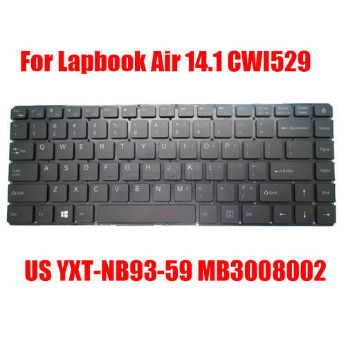 English US Laptop Keyboard For Chuwi For Lapbook Air 14.1 CWI529 YXT-NB93-59 MB3008002 Black/Gray Without Frame New
