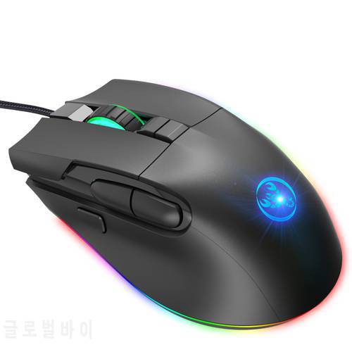 Creative 8-Button Wired Mouse Ergonomic 7200dpi Corded Mice Programmable Gaming Mouse DC 5V for Home Office School
