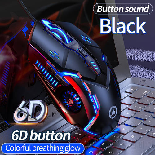6 Styles G5 Gaming Mouse Wired Mute Mouse Gamer Mice 6Button Luminous 3200 DPI USB Computer Mouse for Computer PC Laptop Gaming