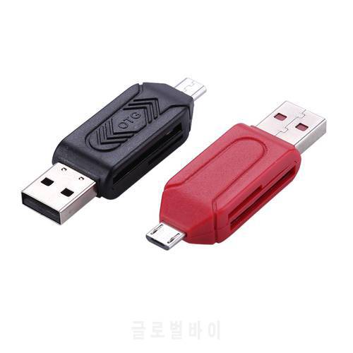 Universal 2 in 1 Multi-Function USB2.0 OTG Card Reader TF/SD Card Reader Adapter for Android Computer Extension Headers