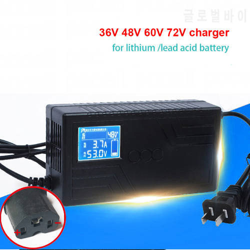 36V 48V 60V 72V 5A Smart Charger With LCD for 43.8v 42V 58.4V 73V 84V 87.6V 71.V 3.8A 67.2V li ion lipo lead acid
