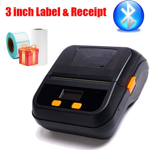 Wireless Thermal Label Receipt Printer 80mm 3 inch 2 in 1 Bluetooth Sticker Printing Machine Support ESC/POS TSCL Use for Phone