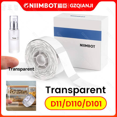 3/5/10 Rolls Transparents Label Thermal Sticker Price Name Tag Paper Roll for Official Niimbot Mini Label Printer D11 D110 D101