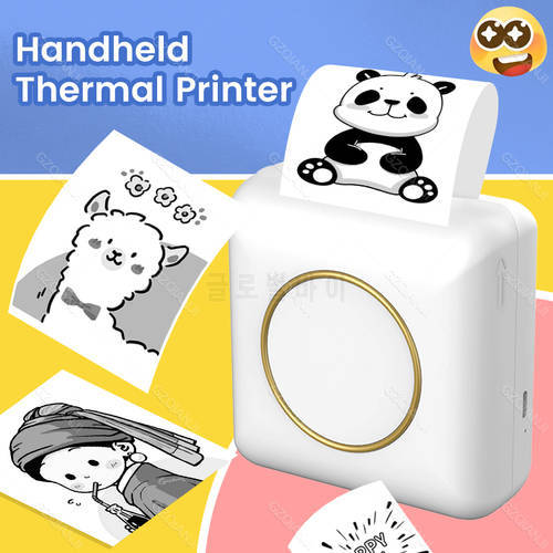 2022 Cheapest Mini Portable Pocket Photo Notes Printer for Android iphone with Color Thermal Paper Sticker Paper Rolls Printing